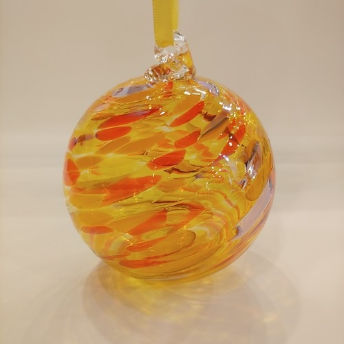 DB-676 Ornament Orange & Yellow Twist $35 at Hunter Wolff Gallery